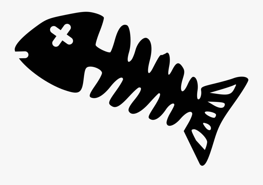 Skeleton Clipart Silhouette - Fish Bones Clipart, Transparent Clipart