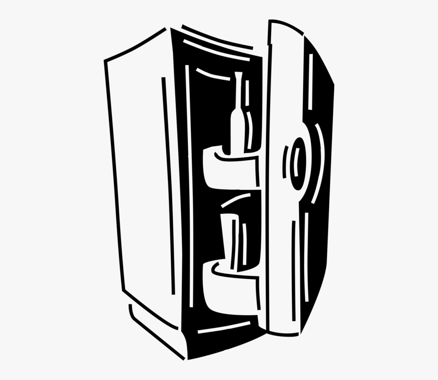 Vector Illustration Of Refrigerator Icebox Fridge Household, Transparent Clipart