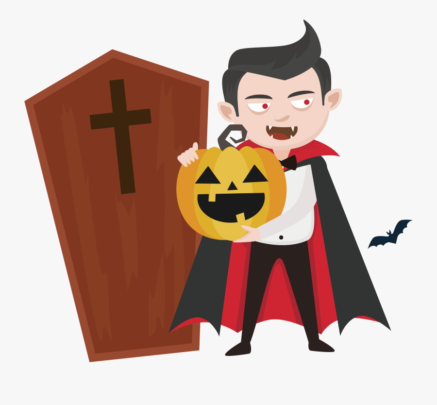 Collection Of Free Drawing - Vampire Coffin Cartoon, Transparent Clipart