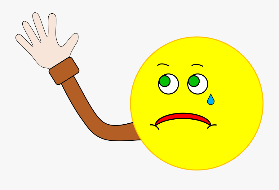 Free Download Smiley Face Clip Arts - Wave Goodbye Sad Emoji Clipart, Transparent Clipart