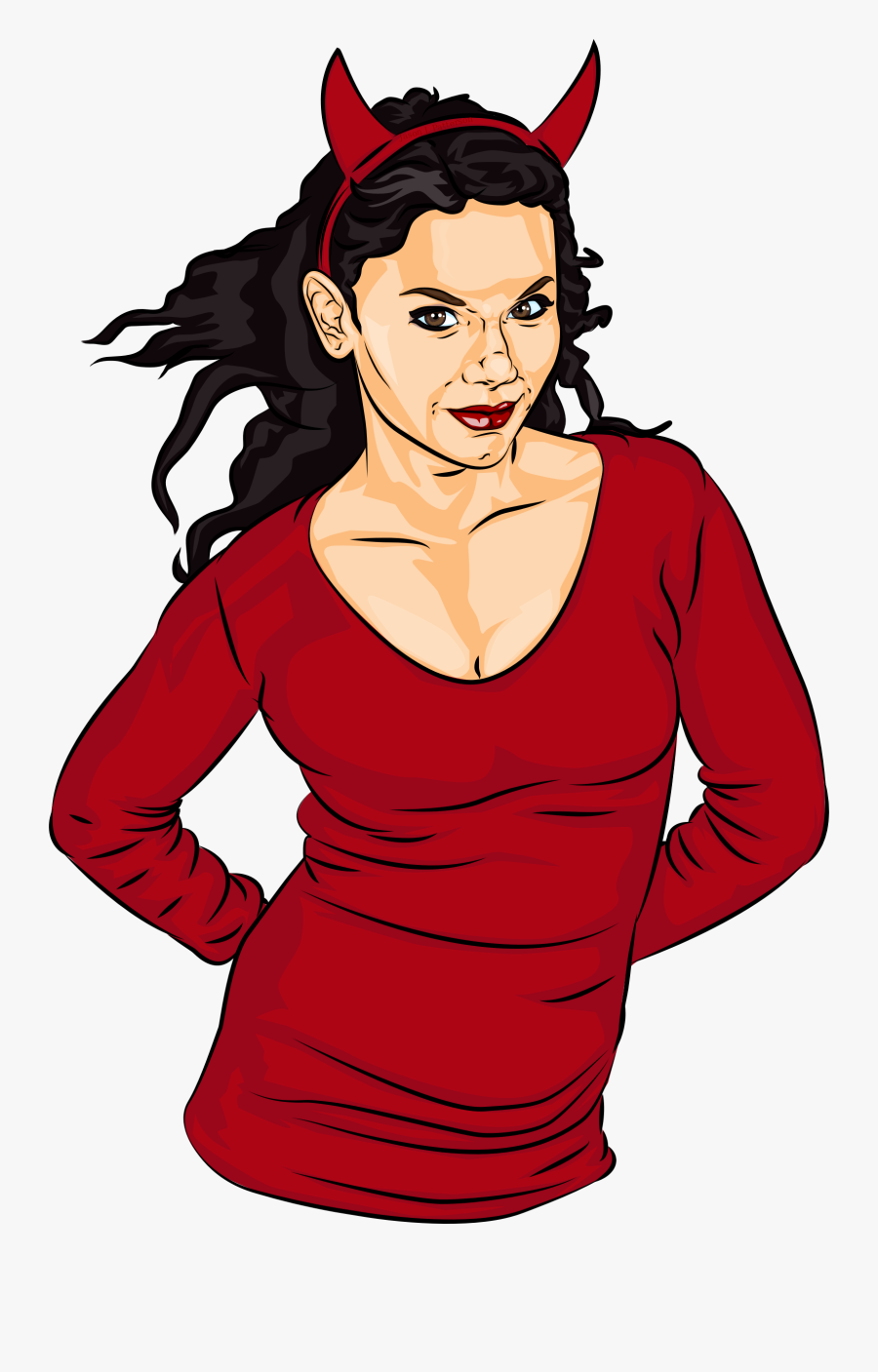Clipart Woman Vampire - Lady Devil, Transparent Clipart