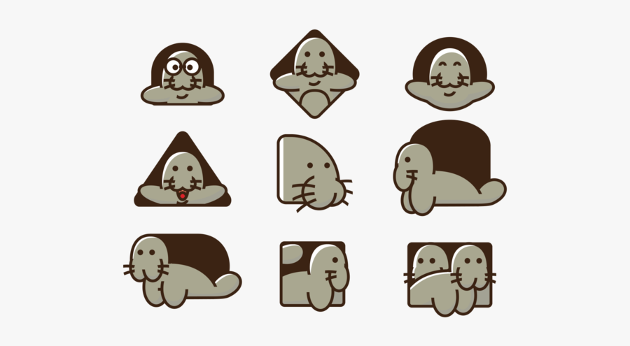 Manatee Vector Icons - Icono Vector Manati, Transparent Clipart