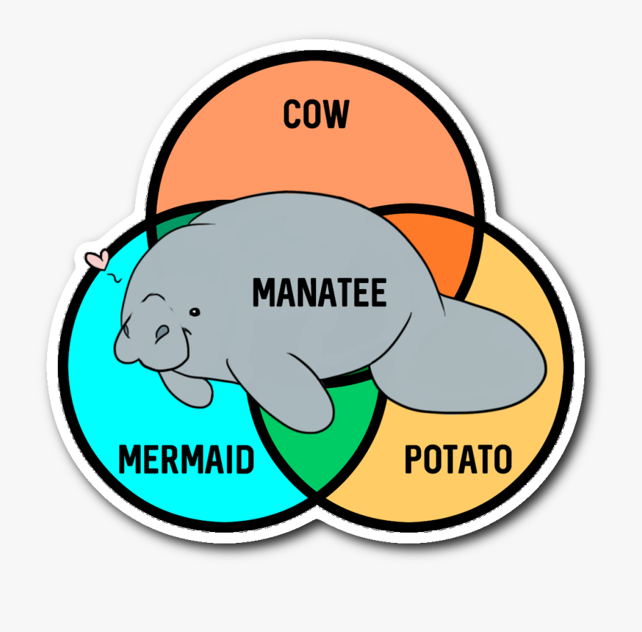 Cow Mermaid Potato Manatee, Transparent Clipart