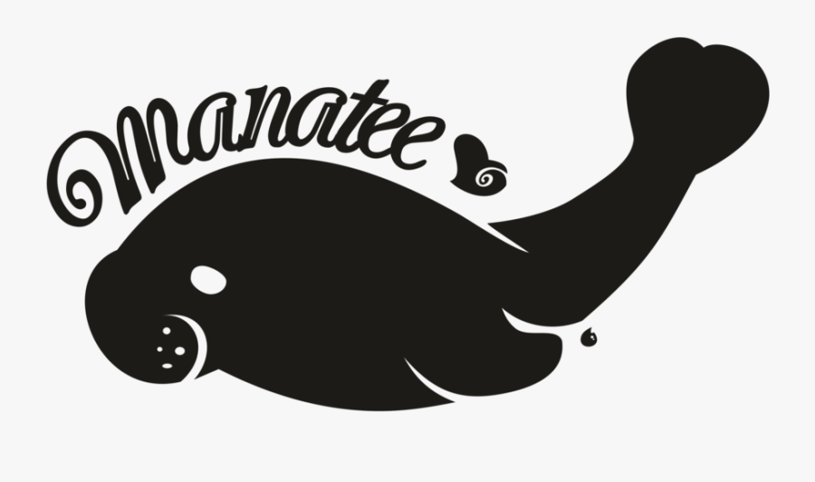 Transparent Manatee Png - Black And White Manatee Vector, Transparent Clipart