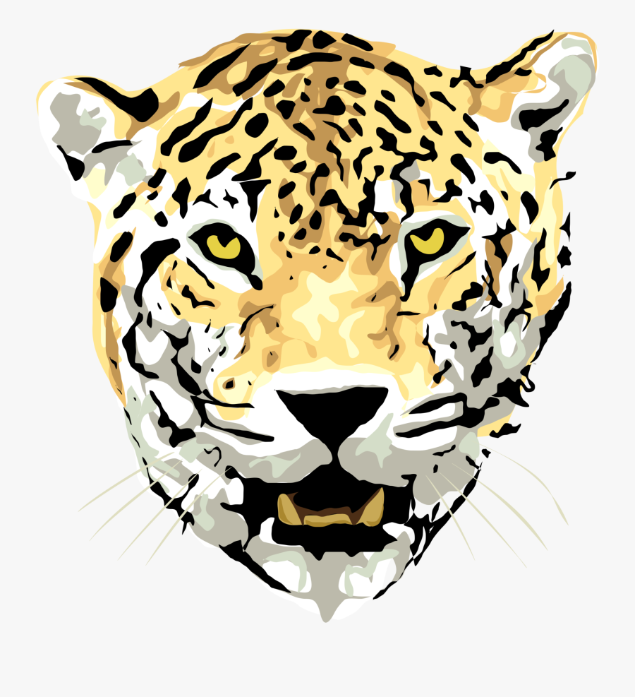 Free Vector Jaguar Clip Art - Cheetah Head Drawing Png, Transparent Clipart