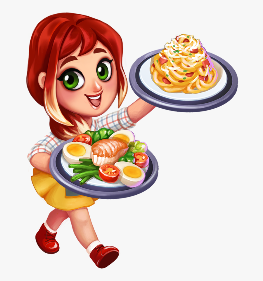 Dishes Clipart Meal Plate - Food On Plate Cartoon, Transparent Clipart