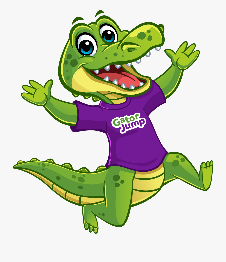 Gator Jump Mascot, Transparent Clipart