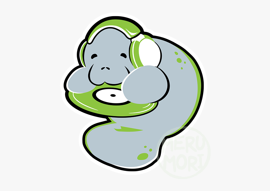 Dj Manatee Sticker, Transparent Clipart
