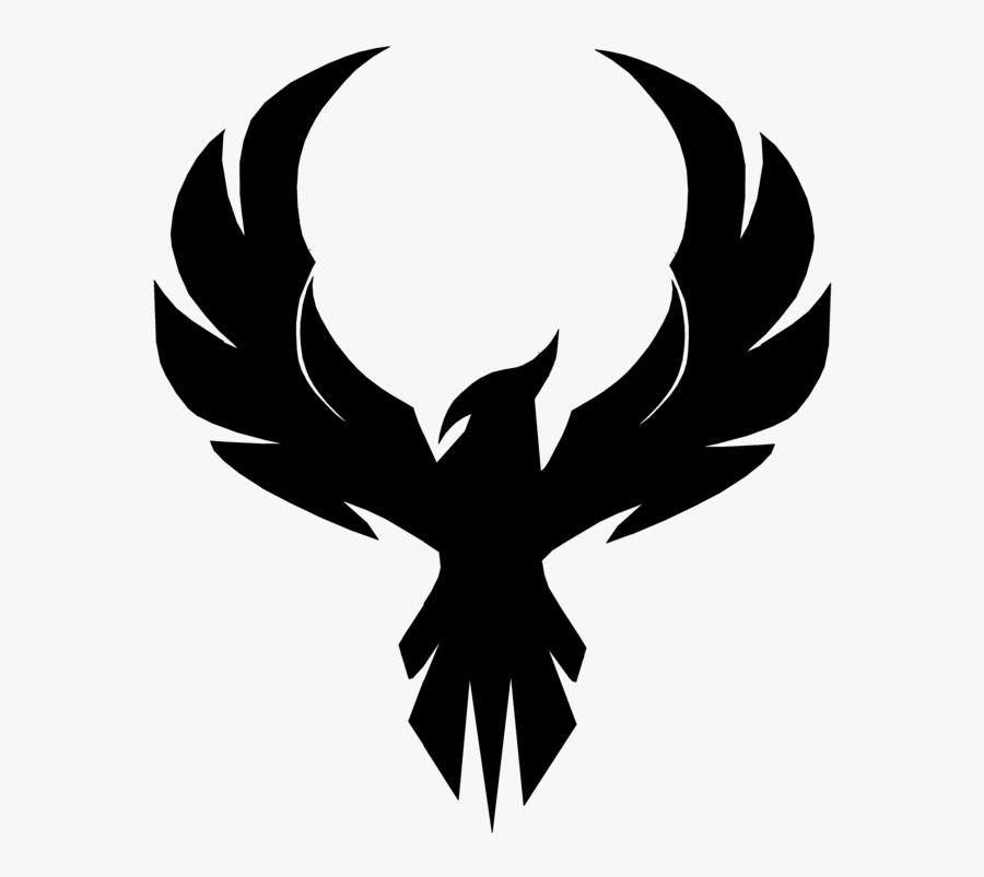 Transparent Phoenix Clipart - Black And White Phoenix Bird Logo, Transparent Clipart