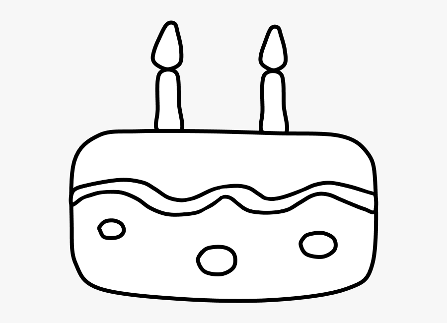 Birthday Cake, Vanilla, Frosting, Candles, Black And - Illustration, Transparent Clipart