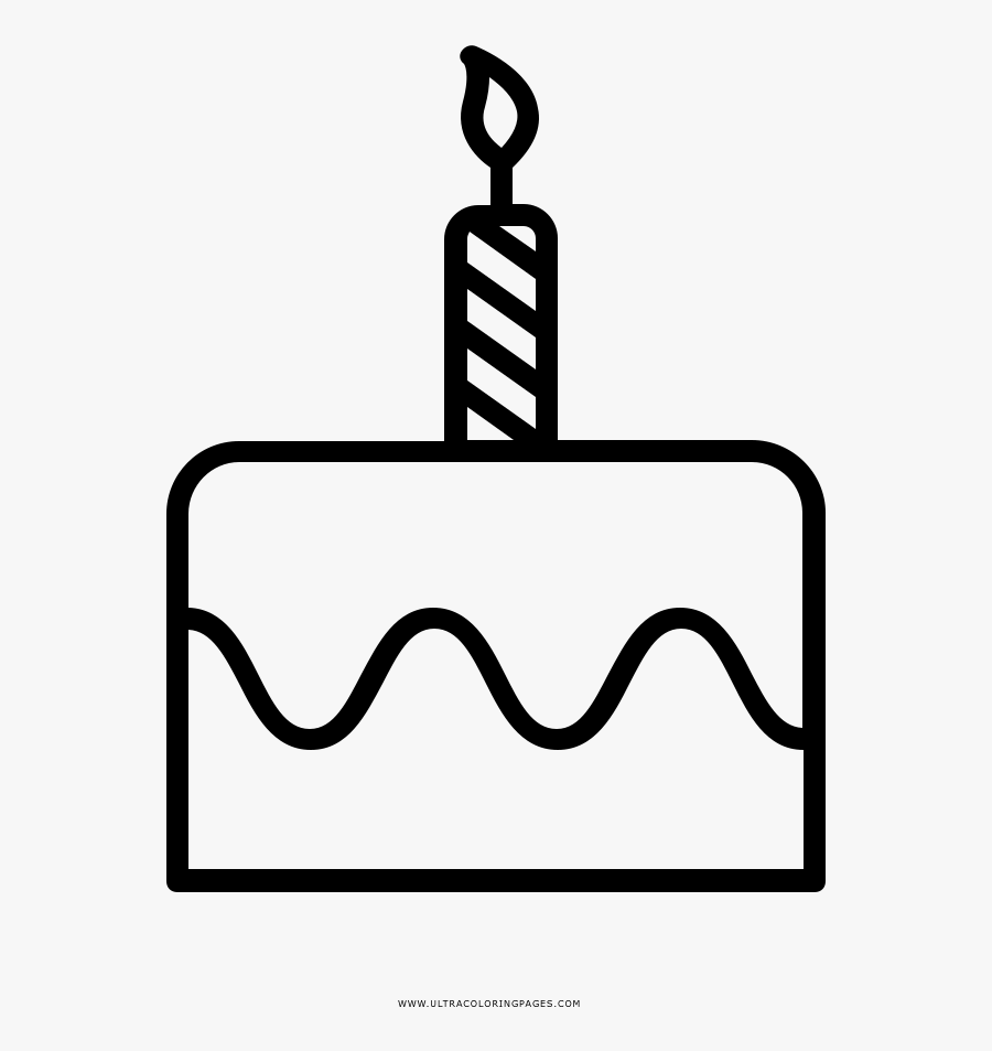 First Birthday Cake Coloring Page, Transparent Clipart
