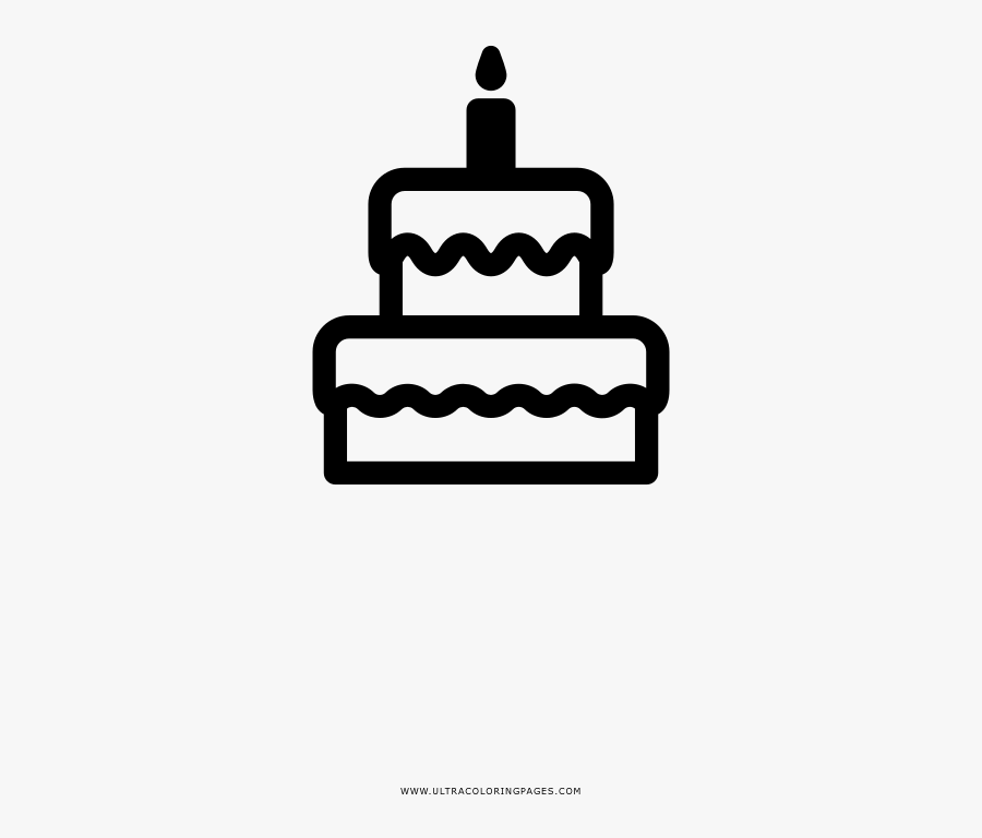 Birthday Cake Coloring Page - Birthday Cake, Transparent Clipart