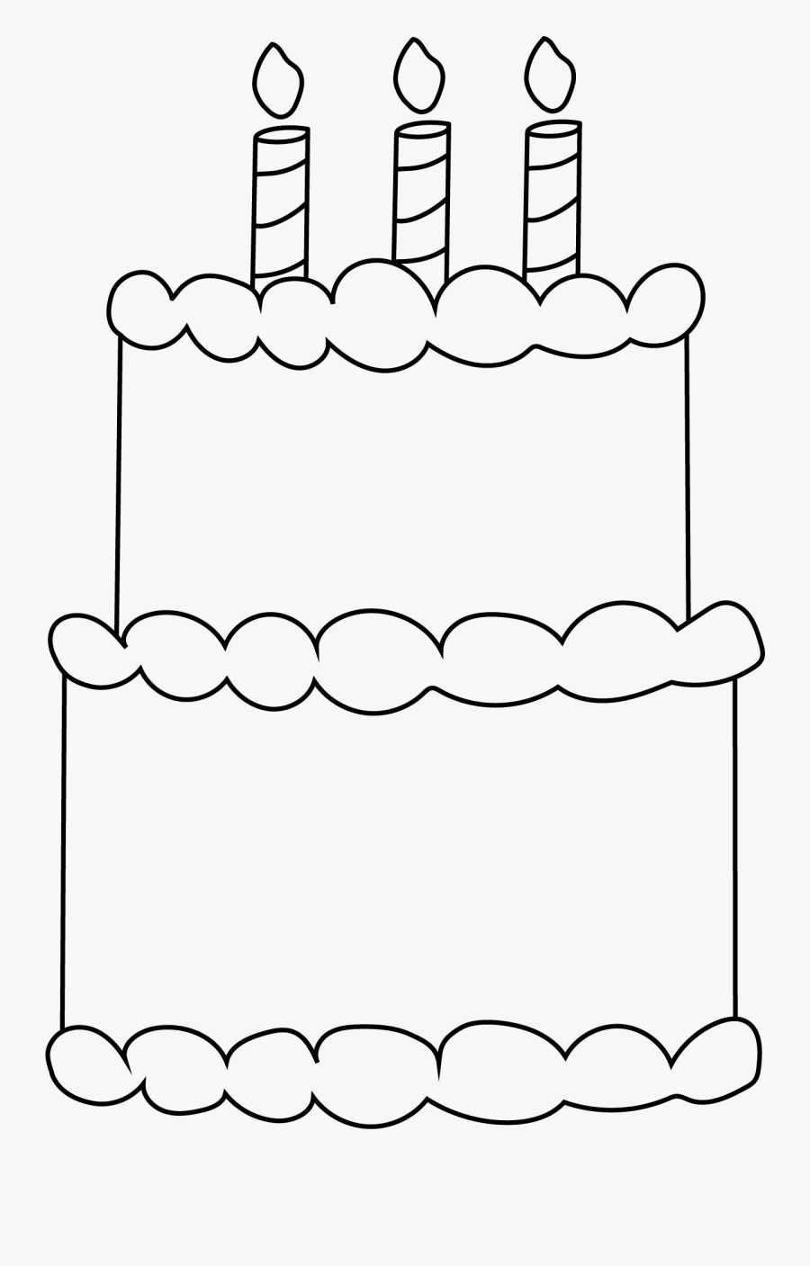 Nora Birthday Cake - Line Art, Transparent Clipart