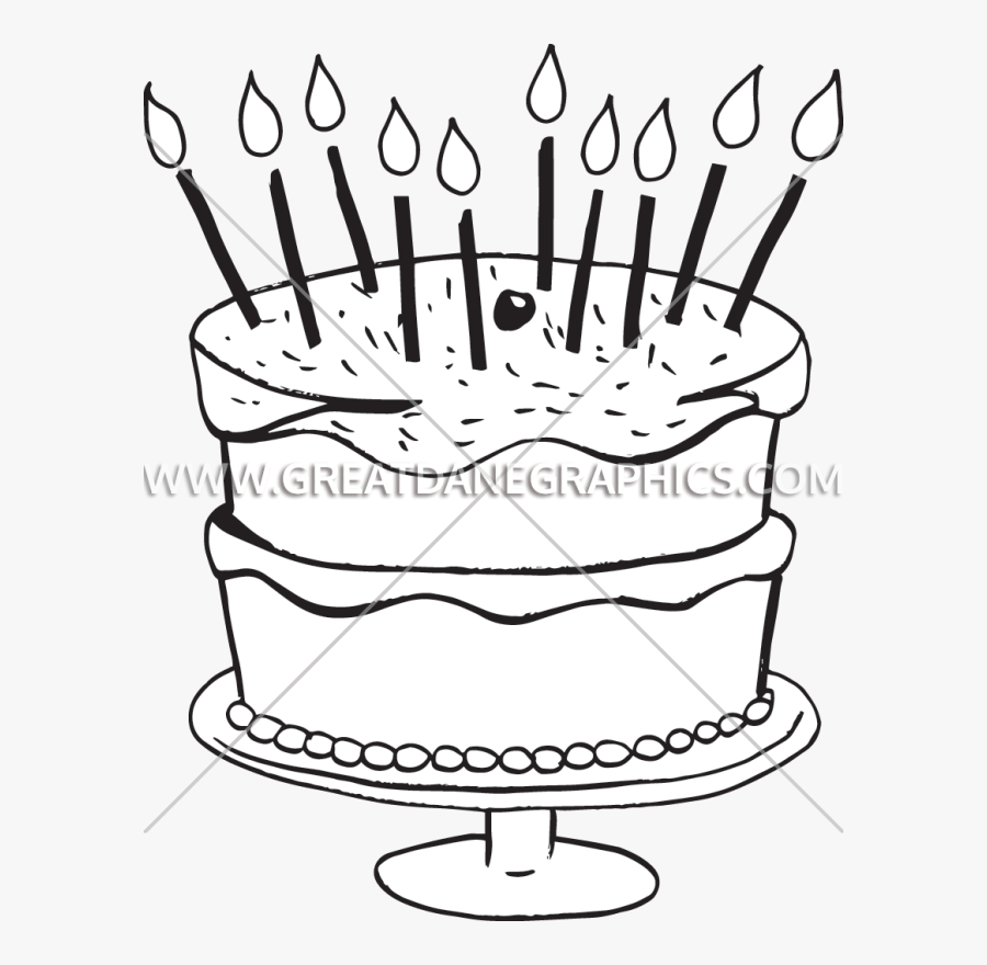 Birthday Cake Clipart Black And White Transparent - Birthday Cake, Transparent Clipart