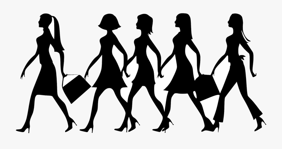 Transparent Walking Silhouette Png - Women Walking Clip Art, Transparent Clipart