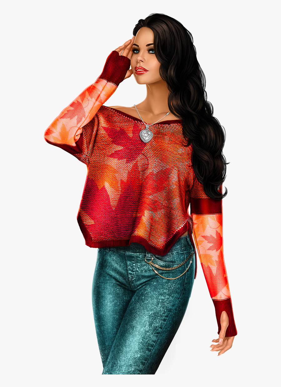 3d Girl, Tube, Clip Art, Women, Illustrations - Tube Girls 3d Png Automne, Transparent Clipart