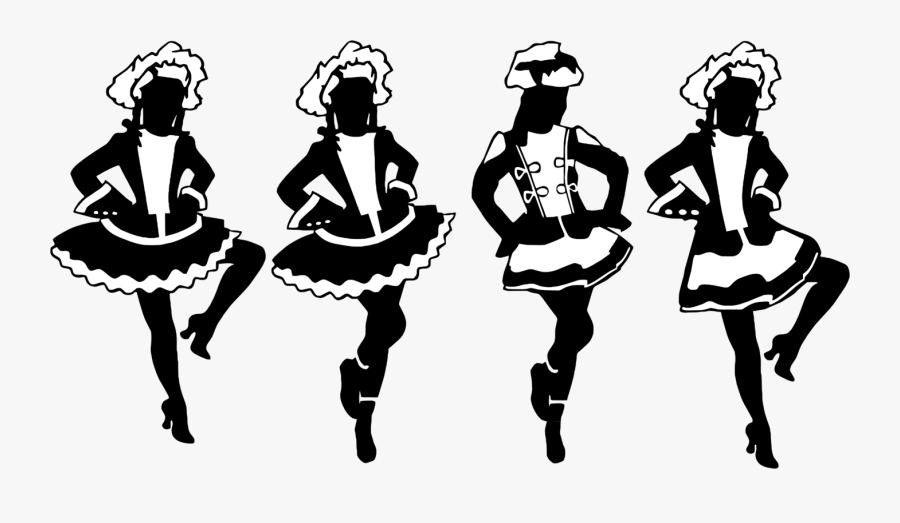 Vintage Costumes Dancing Women - Bones And Muscles Clipart Border Black And White, Transparent Clipart