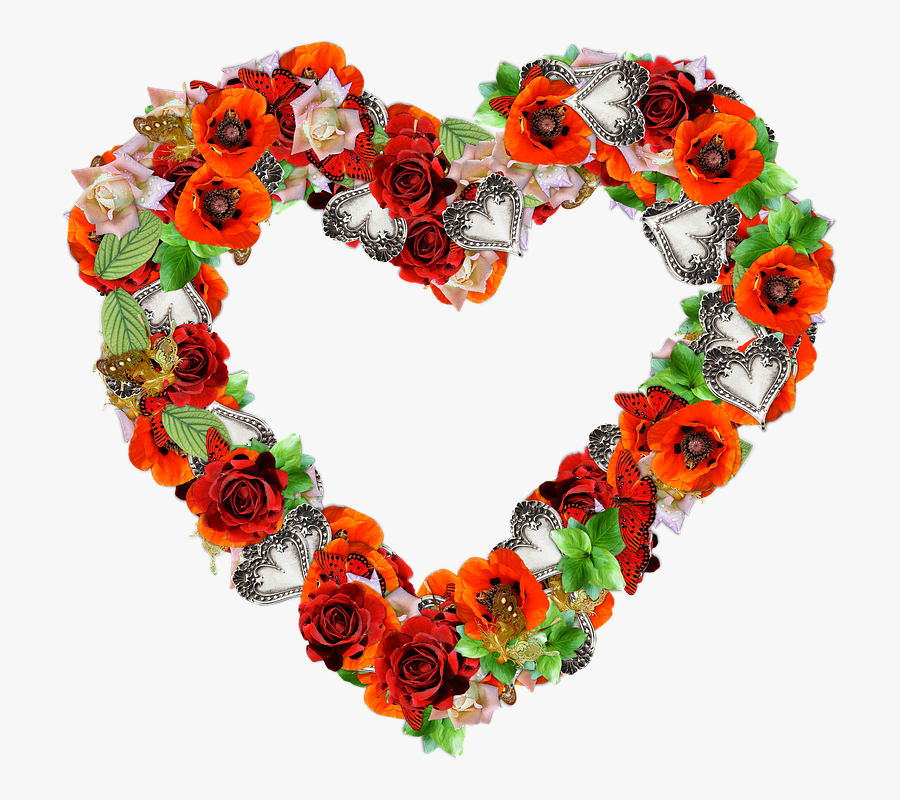 Clipart Library Stock Free Clipart Hearts And Flowers - Heart With Roses Png, Transparent Clipart