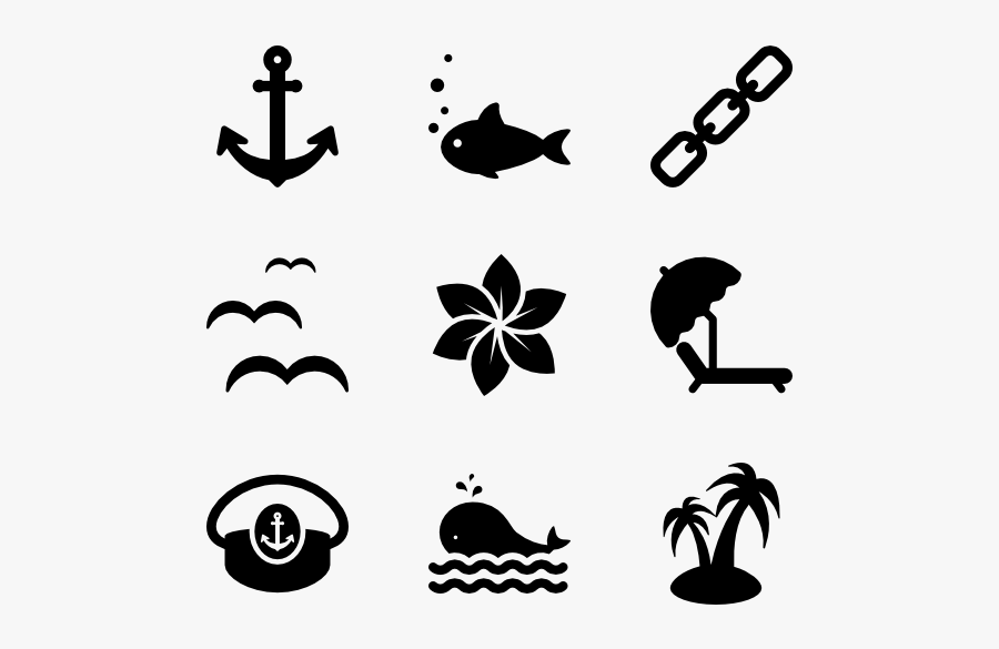 Beach Icons Png, Transparent Clipart