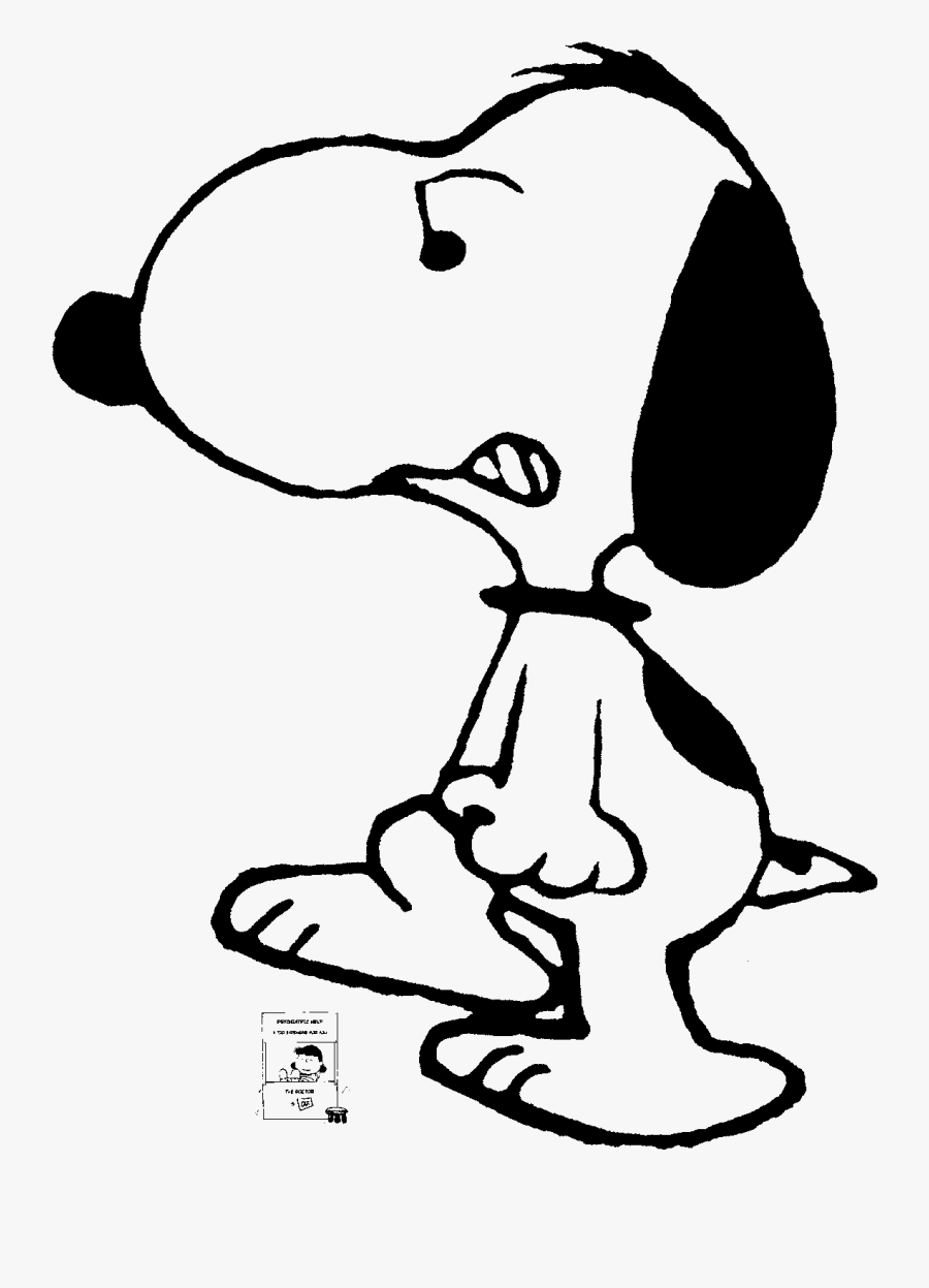 Kid Catching Snowflake On Tongue Clipart Black And - Giant Snoopy Crushed, Transparent Clipart