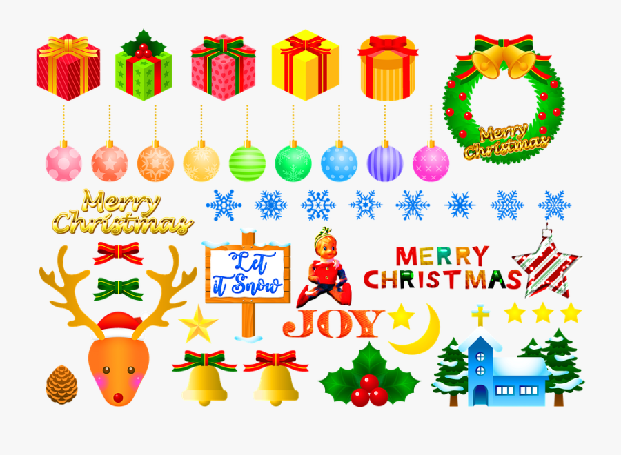 Christmas, Elf On A Shelf, Holly, Reindeer, Presents - クリスマス 飾り イラスト 無料, Transparent Clipart