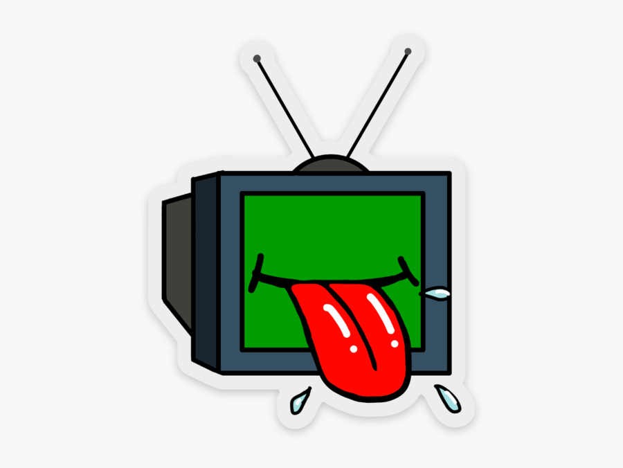 Image Of Tv Tongue Sticker, Transparent Clipart