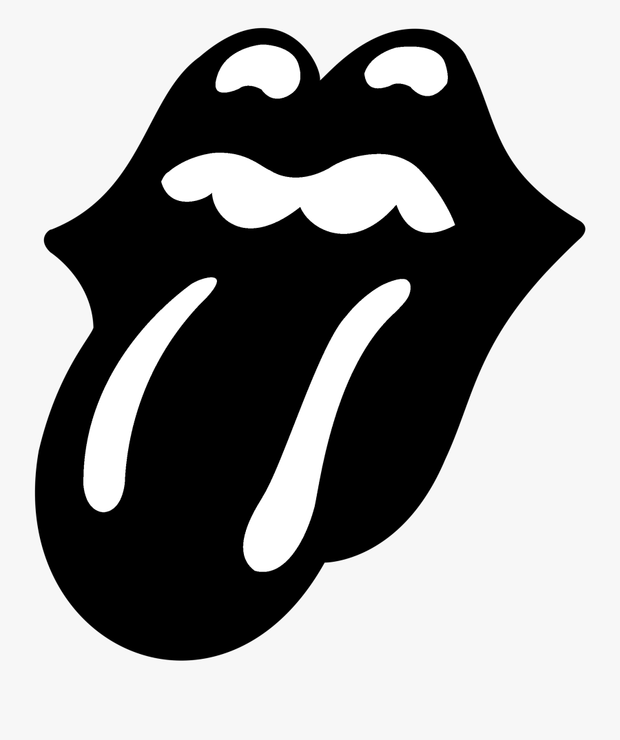 The Rolling Stones Tongue Logo Black And White - Rolling Stones Logo