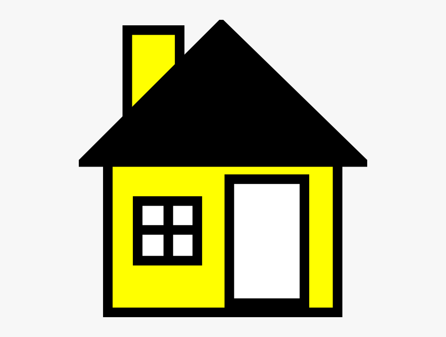 Yellow House The Clip Art At Clker - House Clipart Black And White, Transparent Clipart