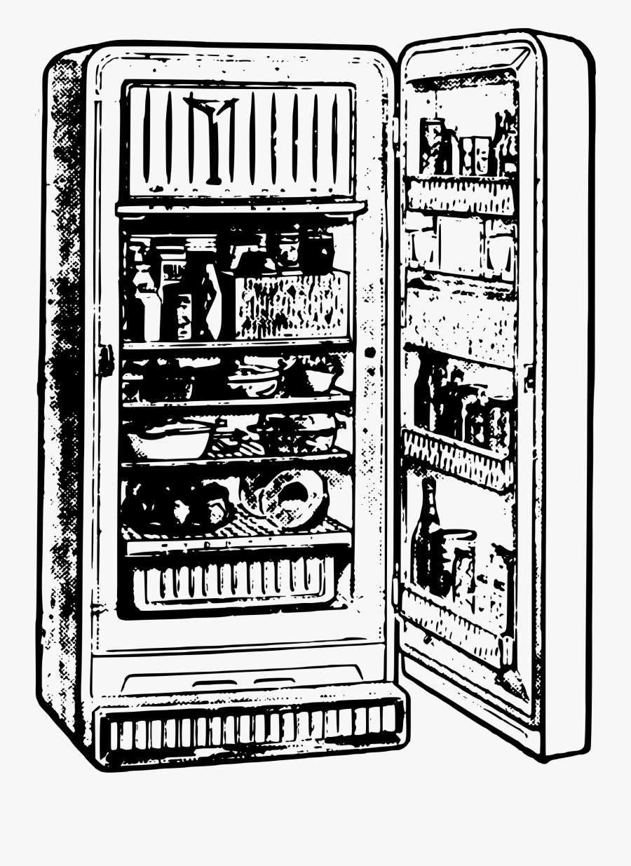 Transparent Cactus Clipart Black And White - Refrigerator Black And White Clipart Png, Transparent Clipart