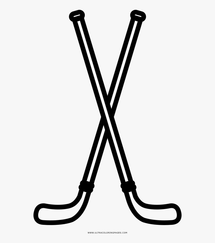 Hockey Stick Coloring Page - Disegno Mazza Da Hockey, Transparent Clipart