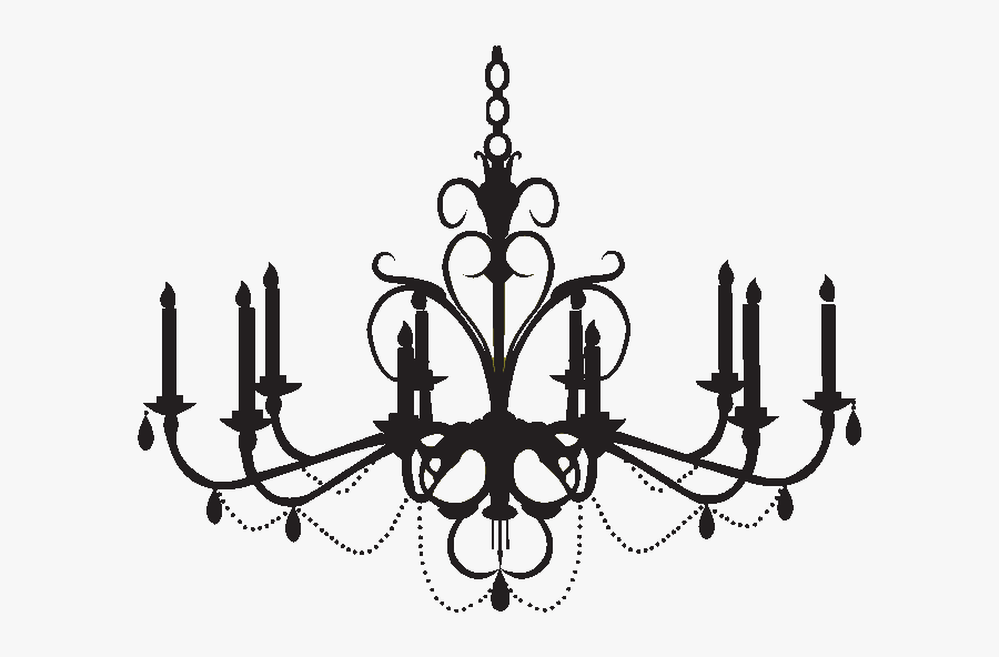 Chandelier Wall Decal Silhouette Clip Art - Chandelier Clip Art Png, Transparent Clipart