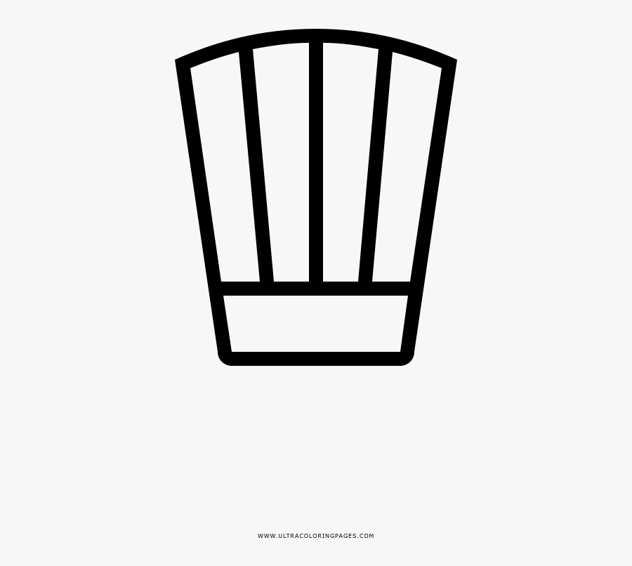 Chef Hat Coloring Page - Line Art, Transparent Clipart