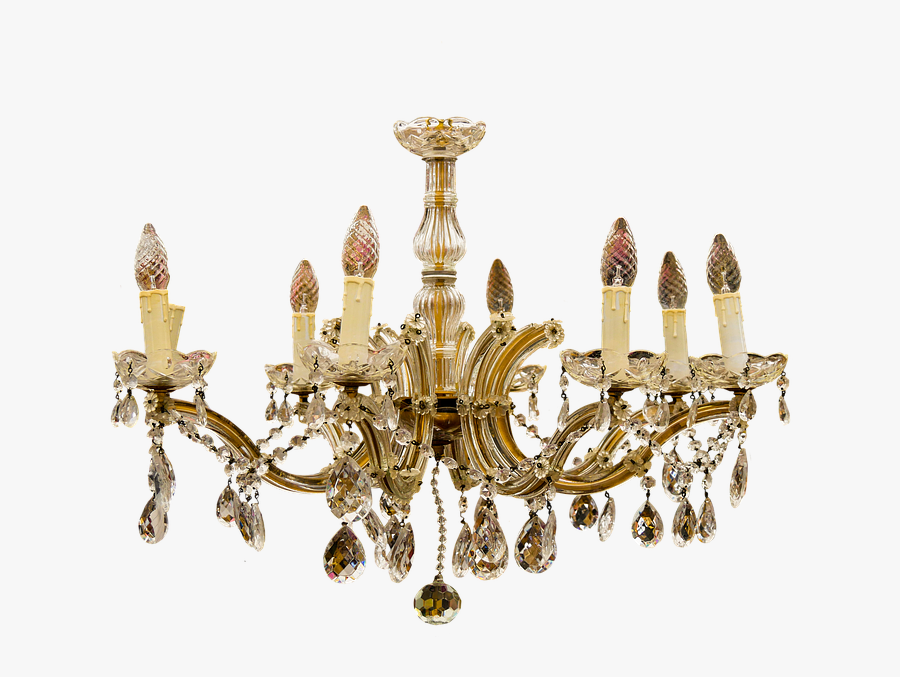 Chandelier Png Pic - Gold Chandelier Transparent Background, Transparent Clipart