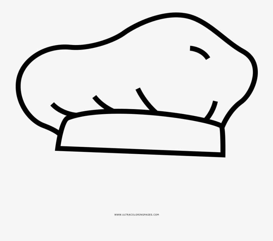 Chef Hat Coloring Page - Line Art, Transparent Clipart