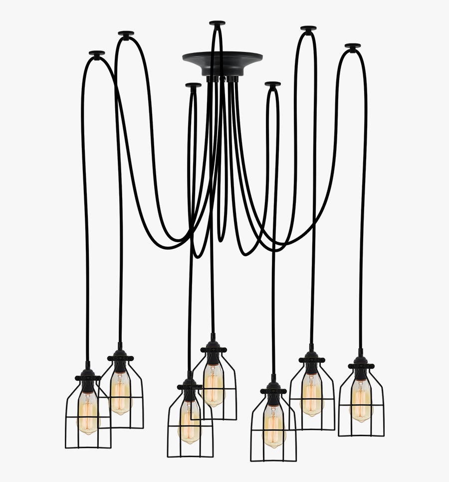 Black With Black Round Cages - Spider Globe Pendant Light, Transparent Clipart