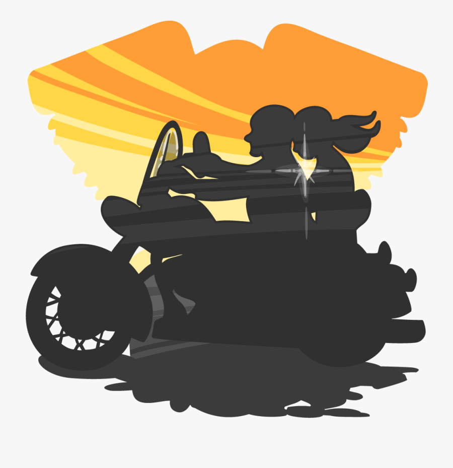 Bikers Sunset Clipart, Transparent Clipart