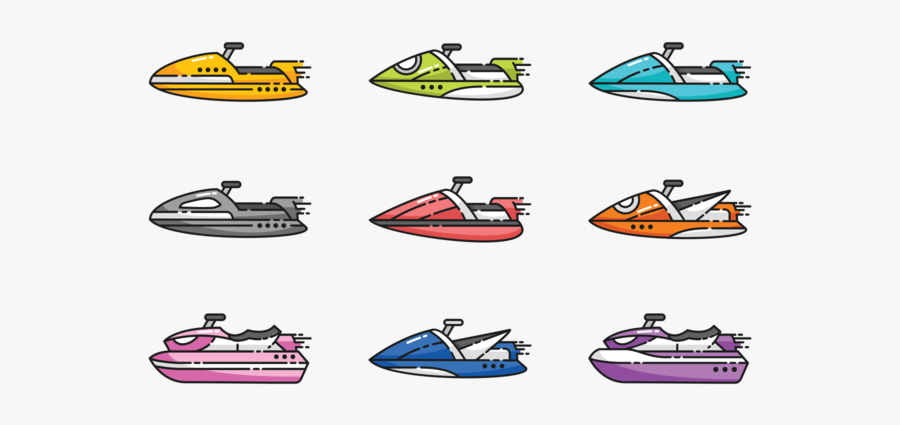 Water Jet Ski Vectors, Transparent Clipart