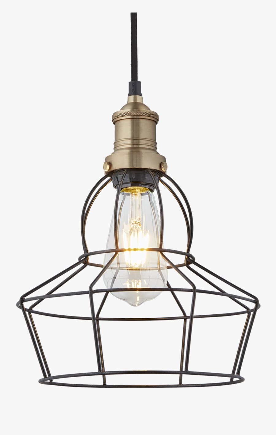 Lighting Clipart Light Fixture - Wire Cage Pendant Light Commercial, Transparent Clipart