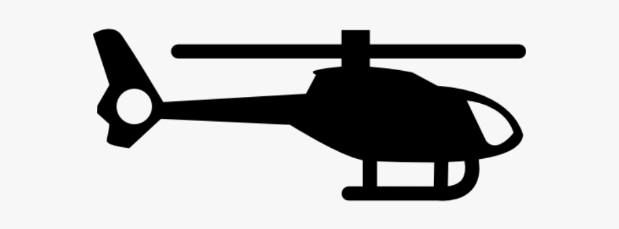 Helicopter Silhouette Icons - Black And White 2d Helicopter, Transparent Clipart