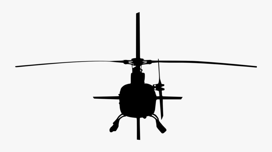 Helicopter Front View Silhouette - Helicopter Front Vector Png, Transparent Clipart