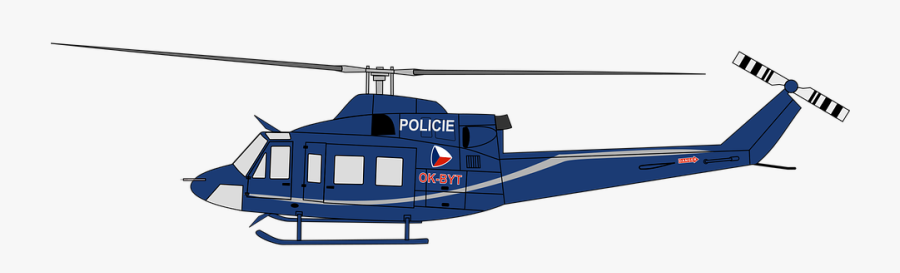 Bell 412, Chopper, Heli, Helicopter, Police, Rescue - Helicopter Rotor, Transparent Clipart
