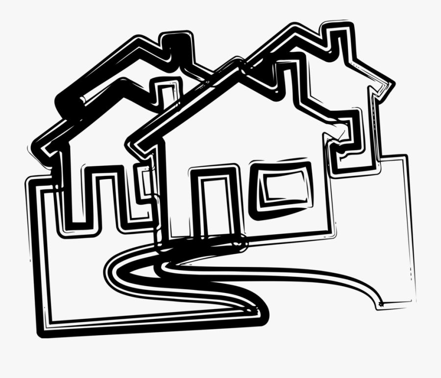 Line Art,square,area - Black And White Clip Art Real Estate, Transparent Clipart