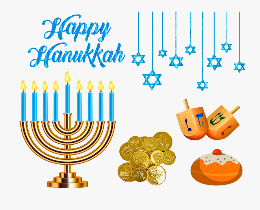 Celebrating Hanukkah, Transparent Clipart