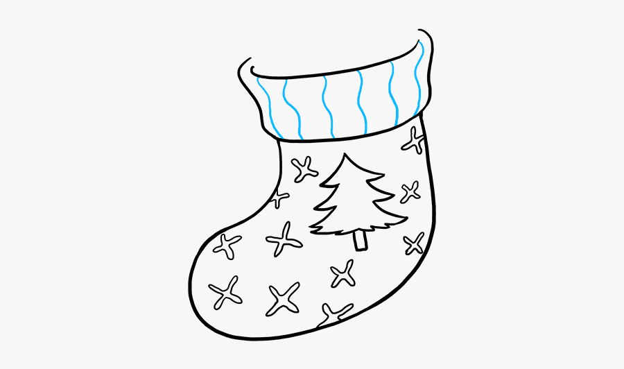 How To Draw Christmas Stocking - Drawing, Transparent Clipart