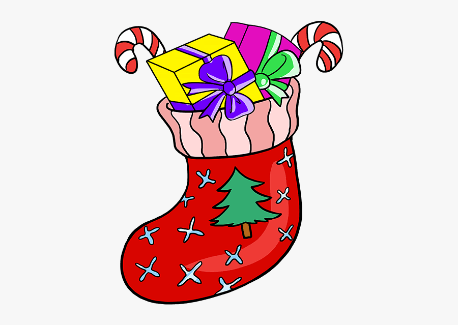 How To Draw Christmas Stocking, Transparent Clipart