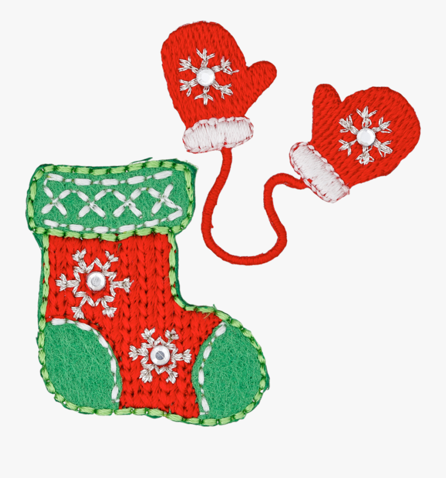 Motif Christmas Stocking, Transparent Clipart