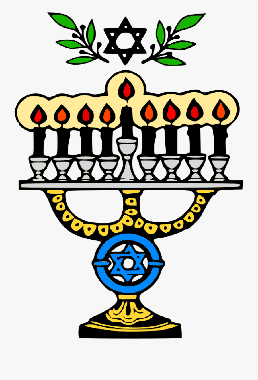 Menorah, Candelabra, Candelabrum, Candle, Hannukah - Menorah, Transparent Clipart