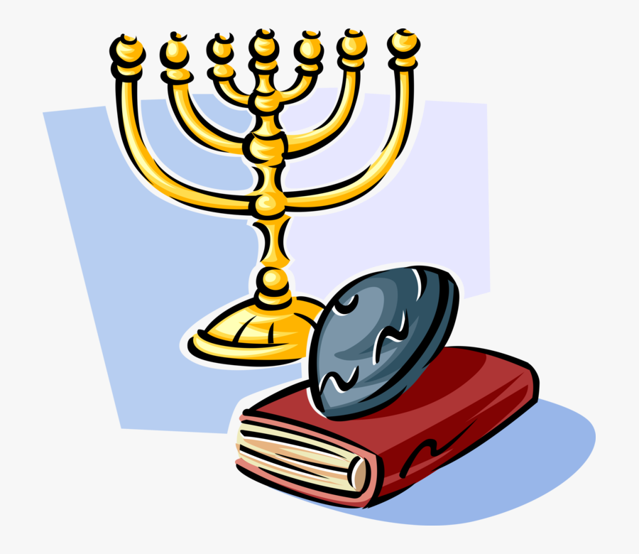 Vector Illustration Of Menorah Lampstand Seven-branched - Judentum Clipart, Transparent Clipart