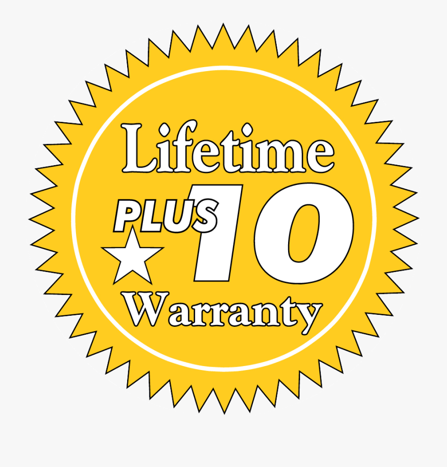 Lifetime Plus 10 Warranty Icon - Circle, Transparent Clipart