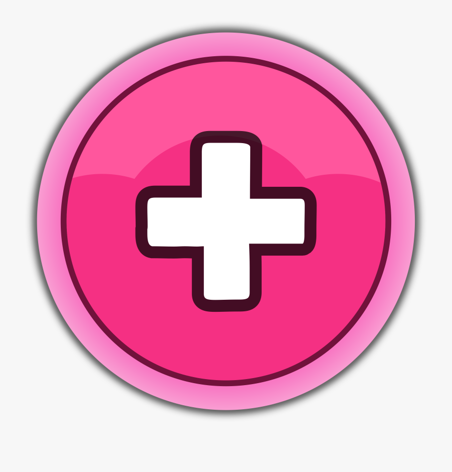 Pink Button Plus Icons Png - First Aid Case Vector, Transparent Clipart
